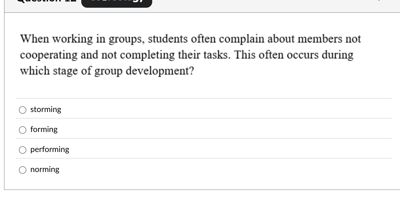  When working in groups, students often complain about members not cooperating