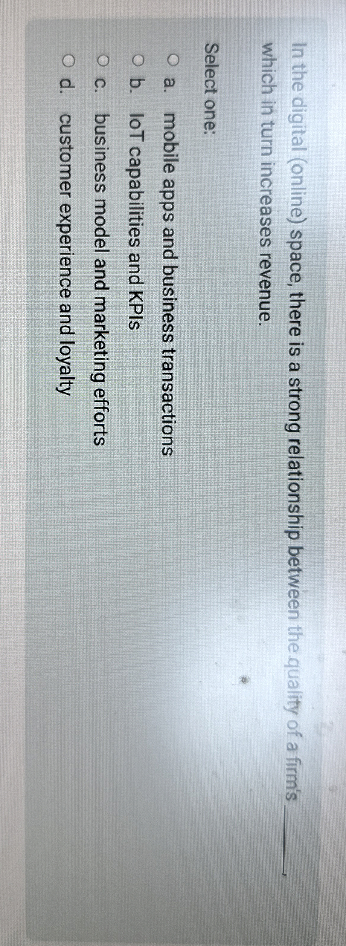  In the digital (online) space, there is a strong relationship between