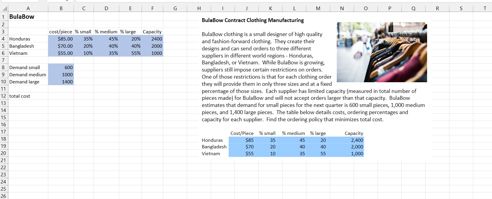  please help me solve this using solver in excel. 