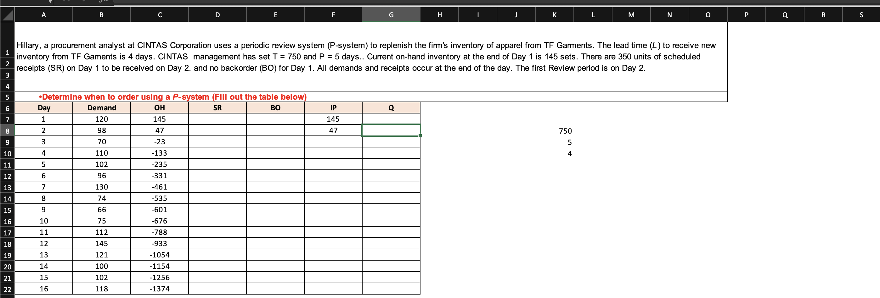  PLEASE ANSWER WITH FORMULAS!!!! Hillary, a procurement analyst at CINTAS Corporation