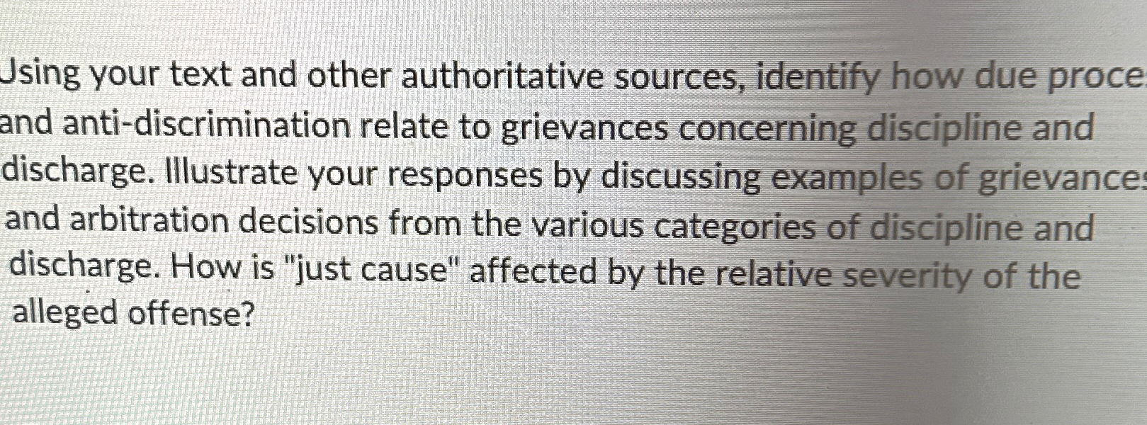  Using your text and other authoritative sources, identify how due proce