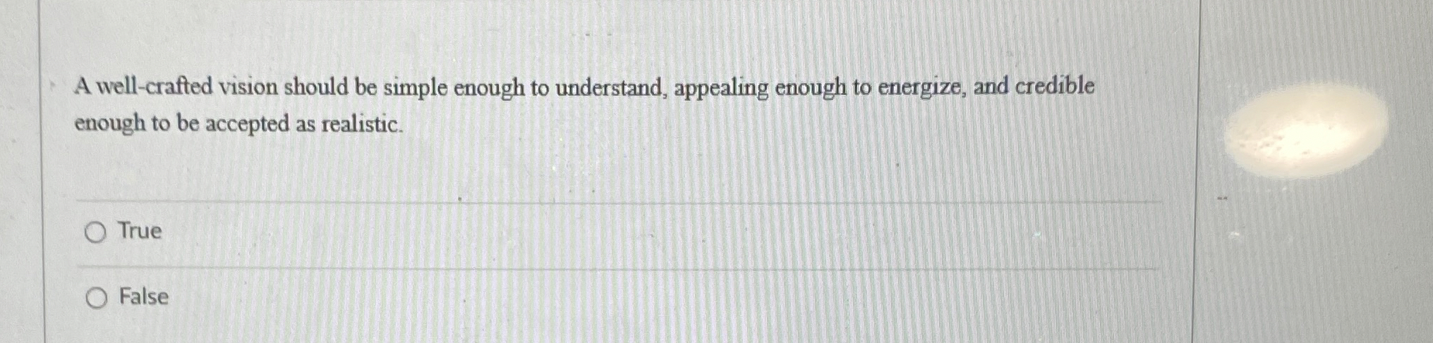  A well-crafted vision should be simple enough to understand, appealing enough