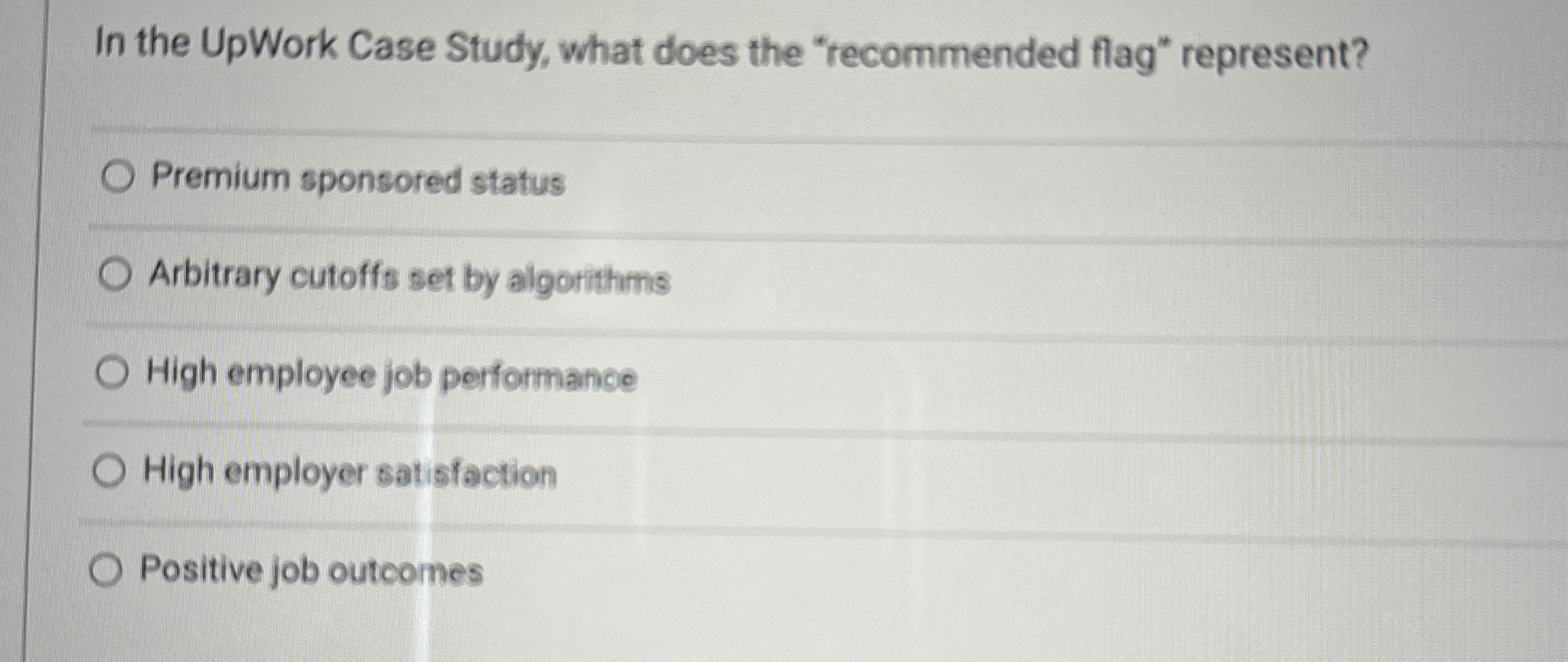  In the UpWork Case Study, what does the "recommended flag" represent?