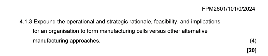  FPM2601/101/0/2024 4.1.3 Expound the operational and strategic rationale, feasibility, and implications
