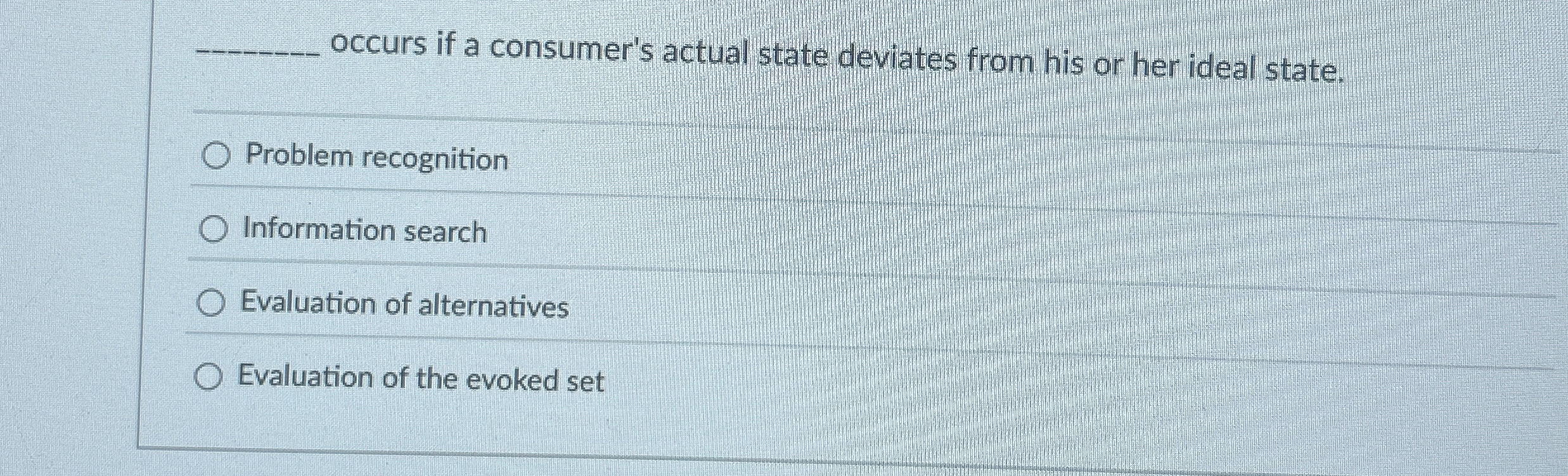  q, occurs if a consumer's actual state deviates from his or