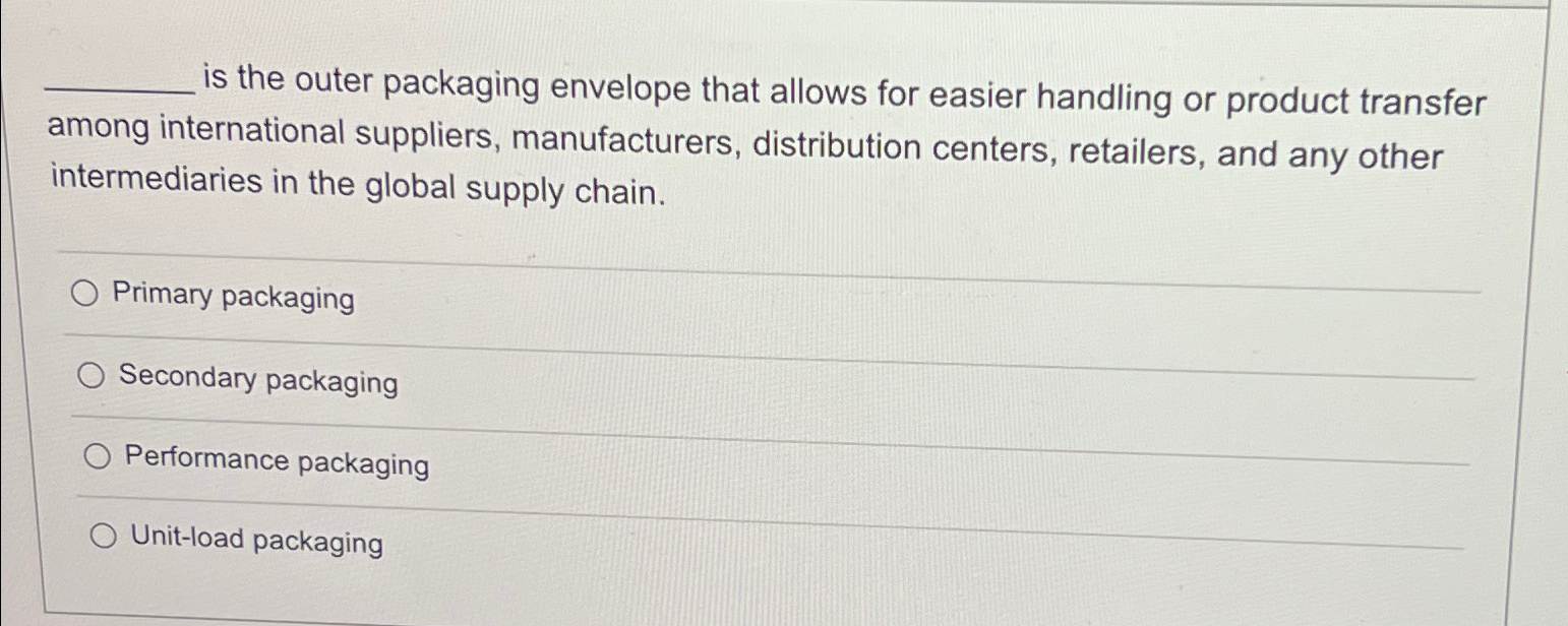  is the outer packaging envelope that allows for easier handling or