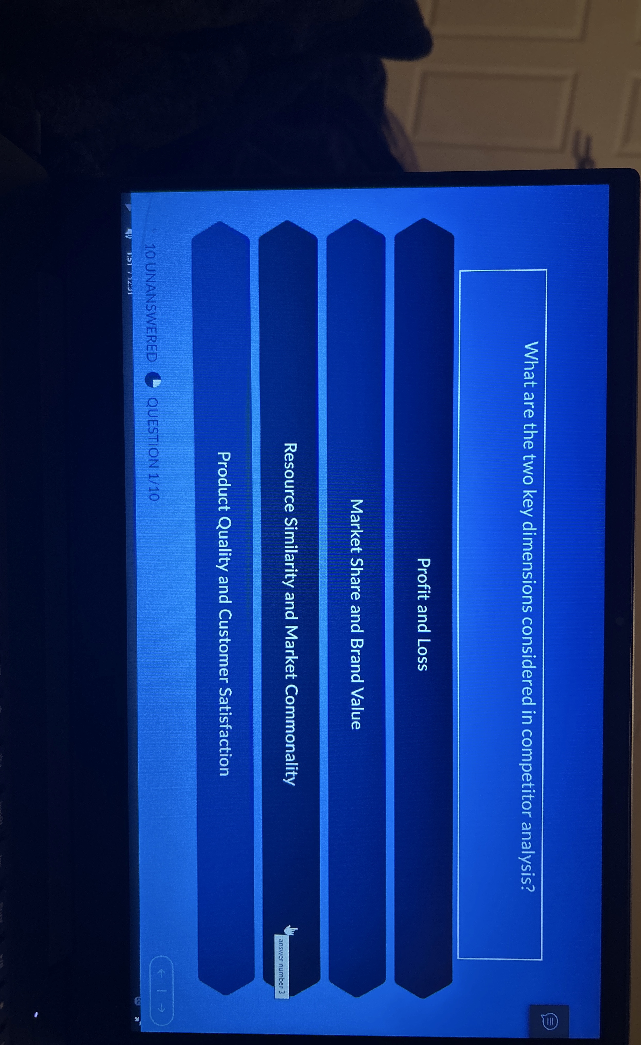  What are the two key dimensions considered in competitor analysis? Profit