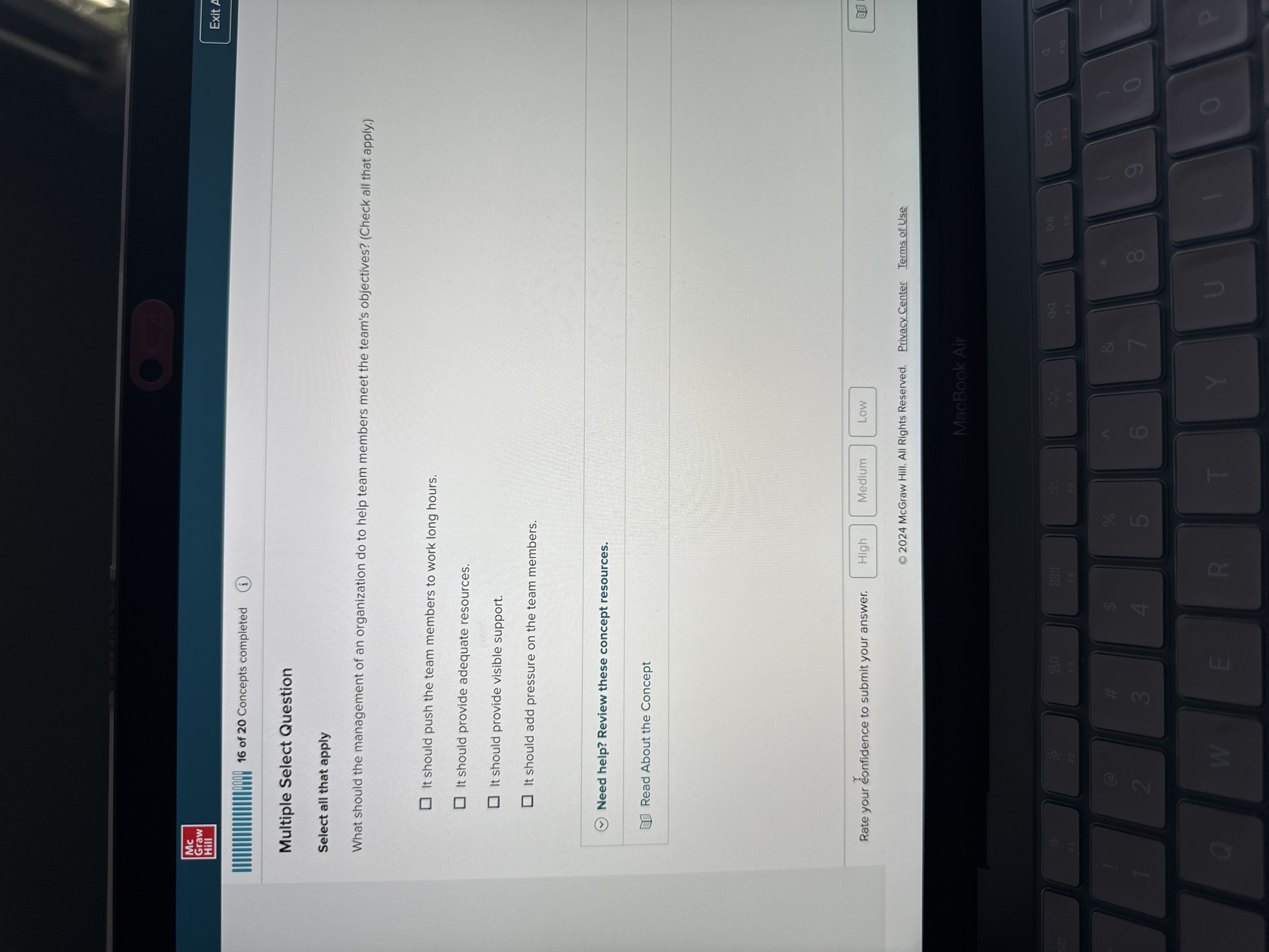  Multiple Select Question Select all that apply What should the management