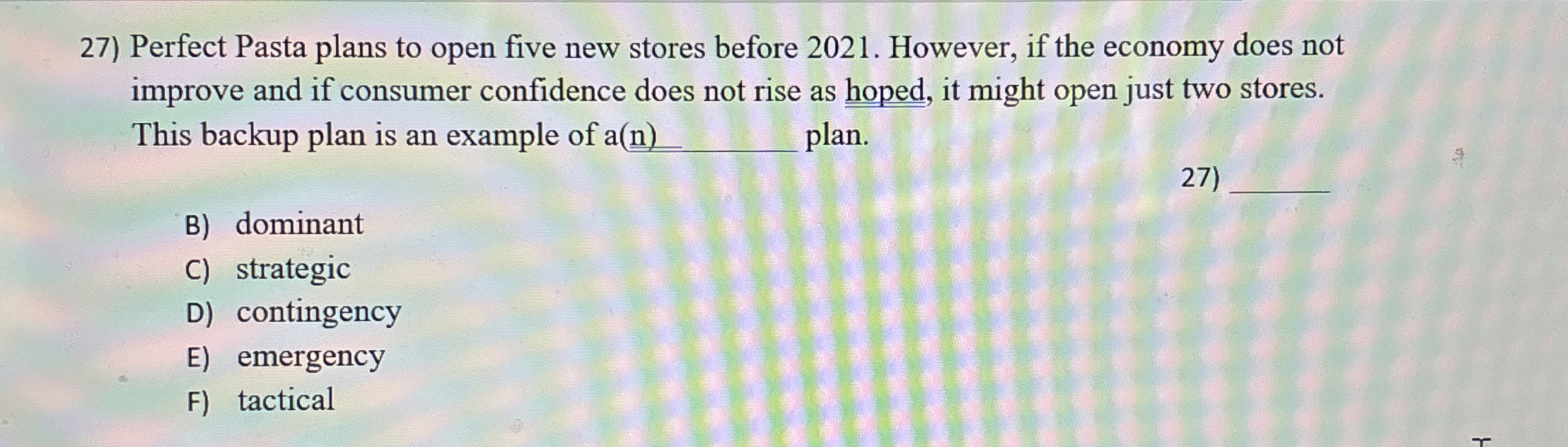  Perfect Pasta plans to open five new stores before 2021. However,