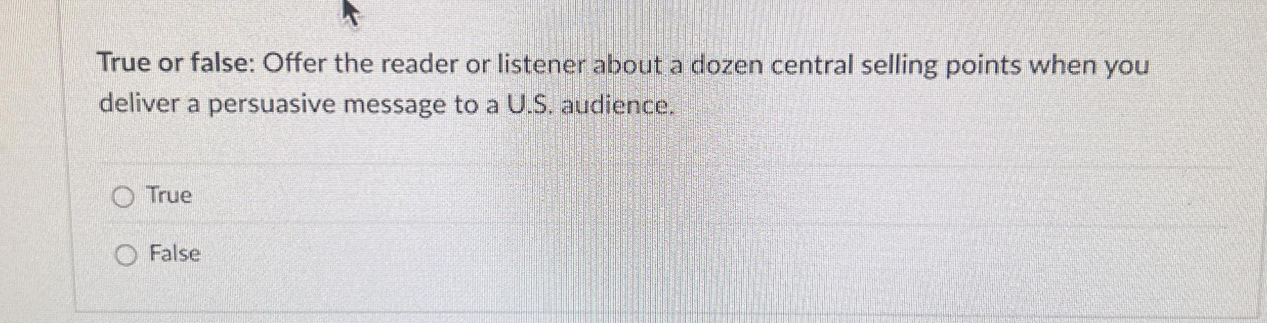  True or false: Offer the reader or listener about a dozen
