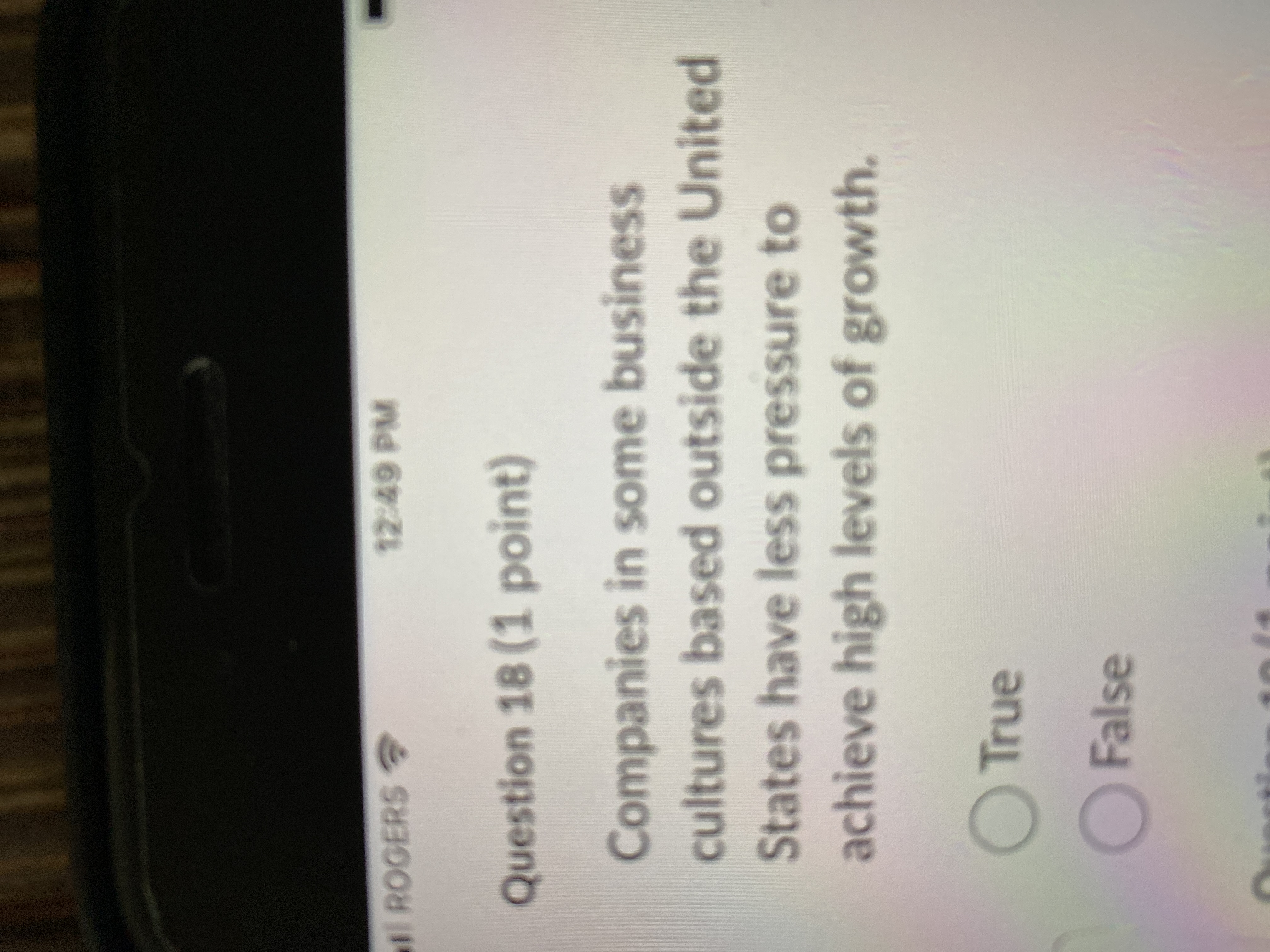  Question 18(1 point) Companies in some business cultures based outside the