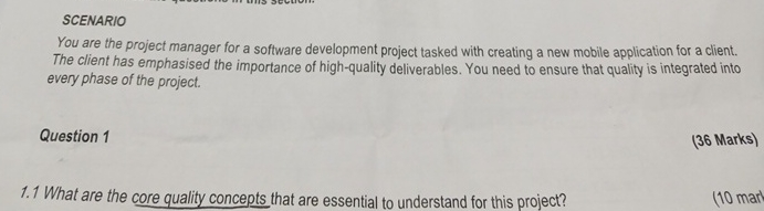  SCENARIO You are the project manager for a software development project