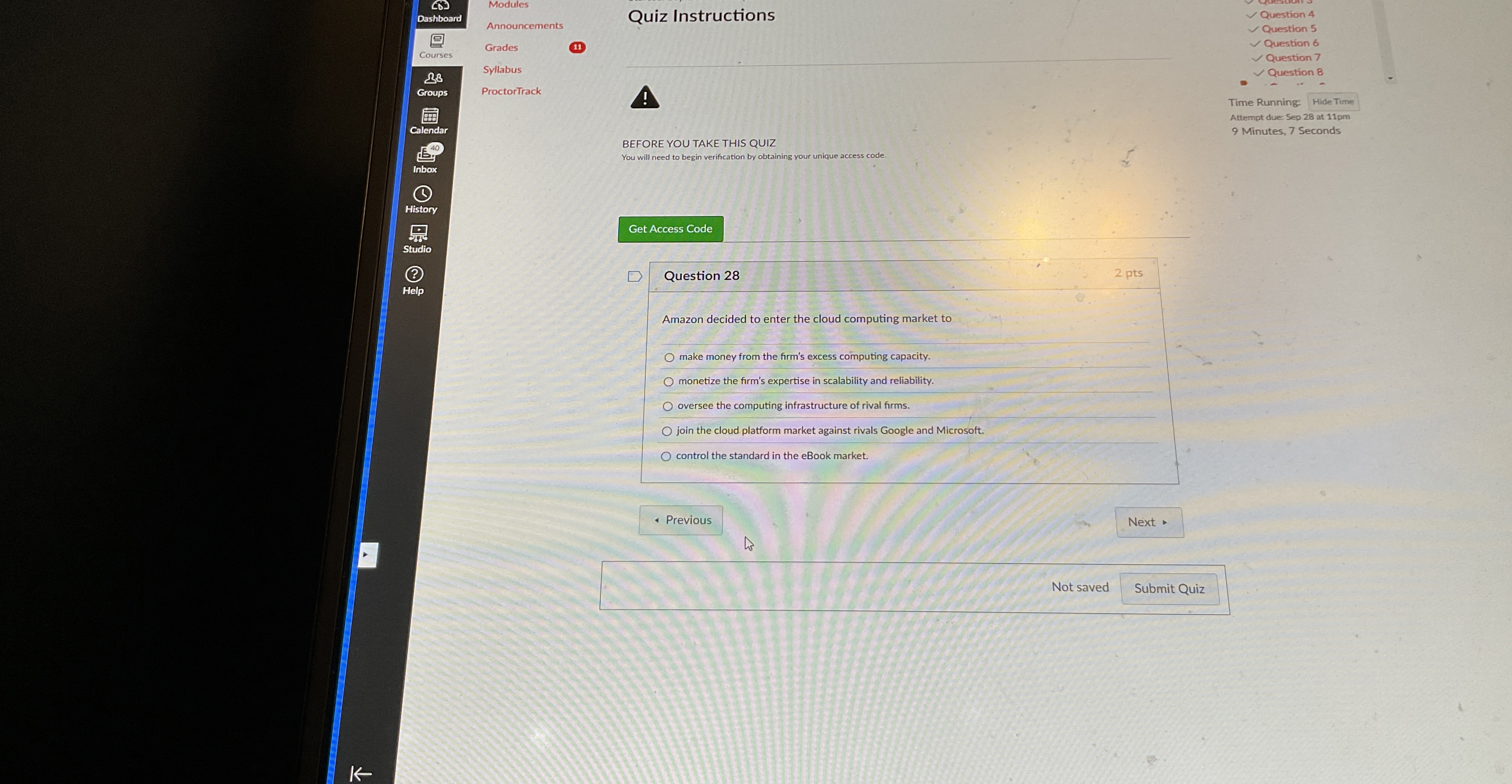  Question 28 Amazon decided to enter the cloud computing market to