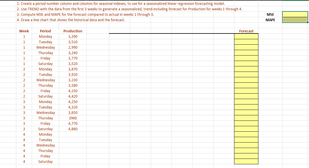  1. Create a period number column and columns for seasonal indexes,