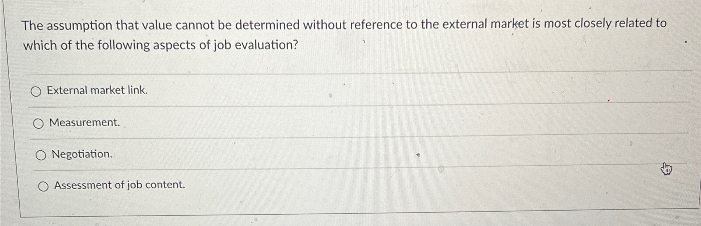  The assumption that value cannot be determined without reference to the