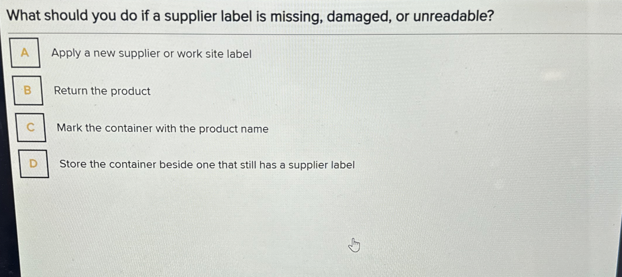  What should you do if a supplier label is missing, damaged,