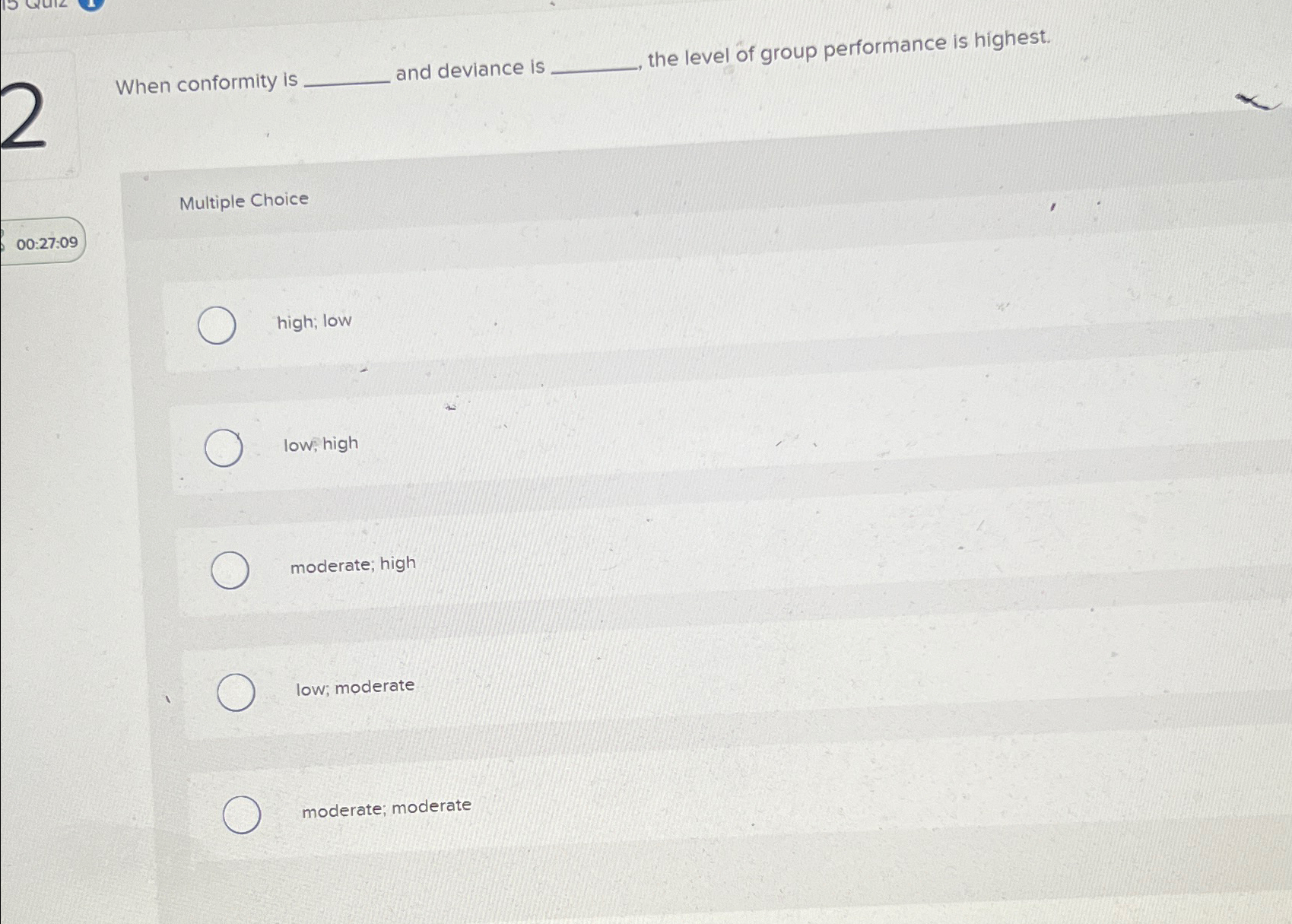  When conformity is q, and deviance is q, the level of