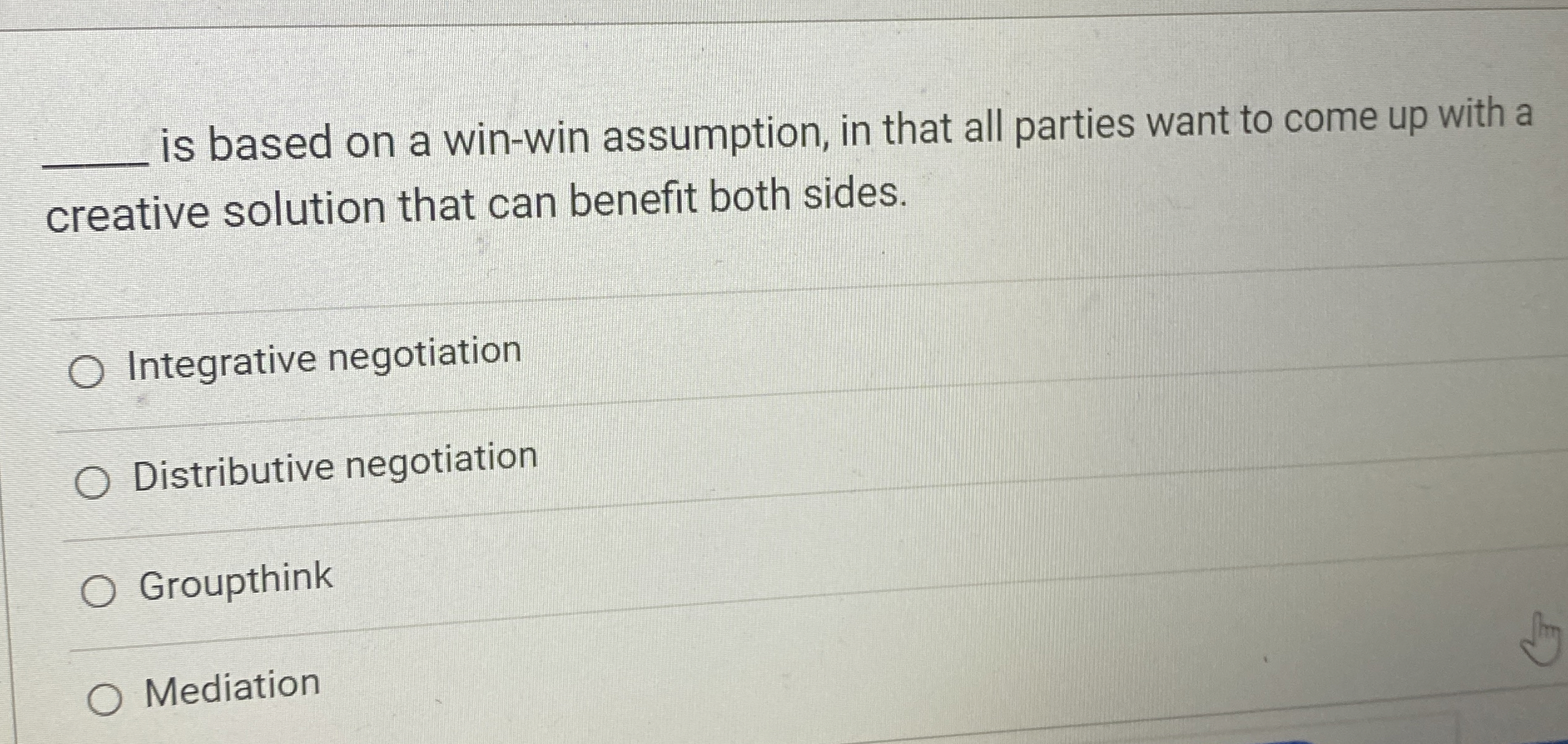  q, is based on a win-win assumption, in that all parties