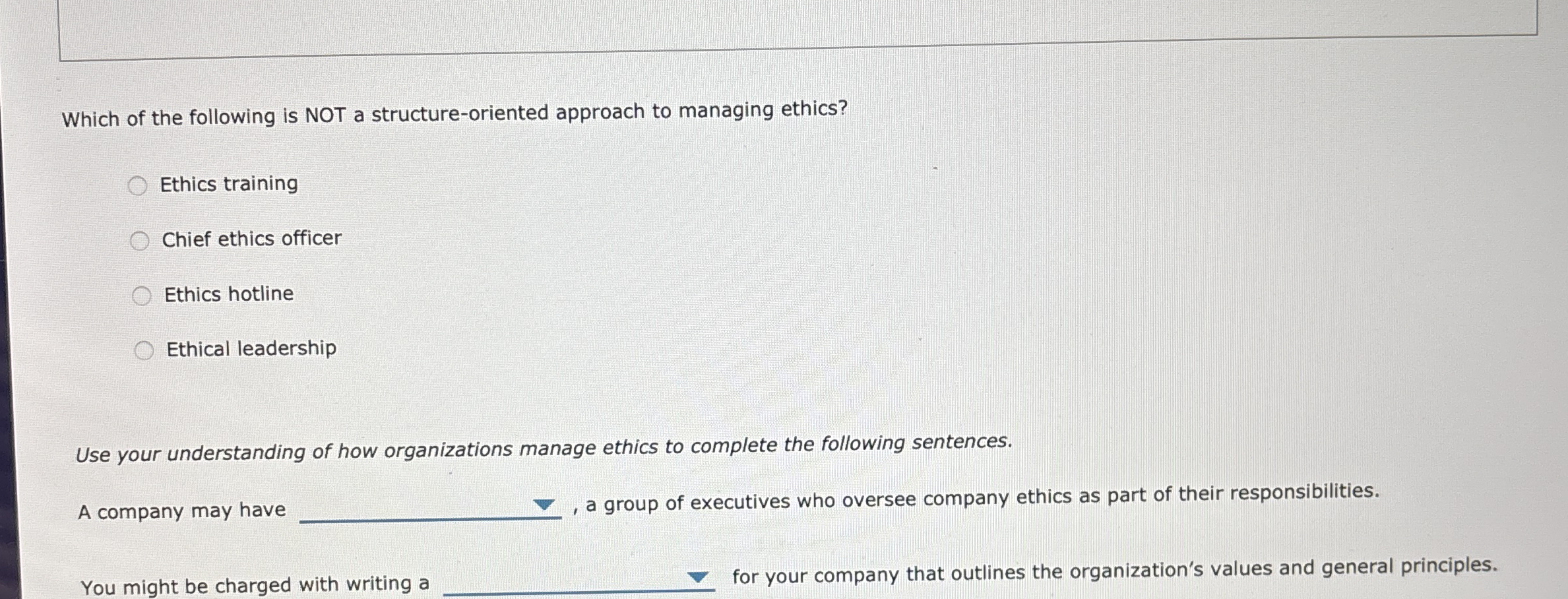  Which of the following is NOT a structure-oriented approach to managing