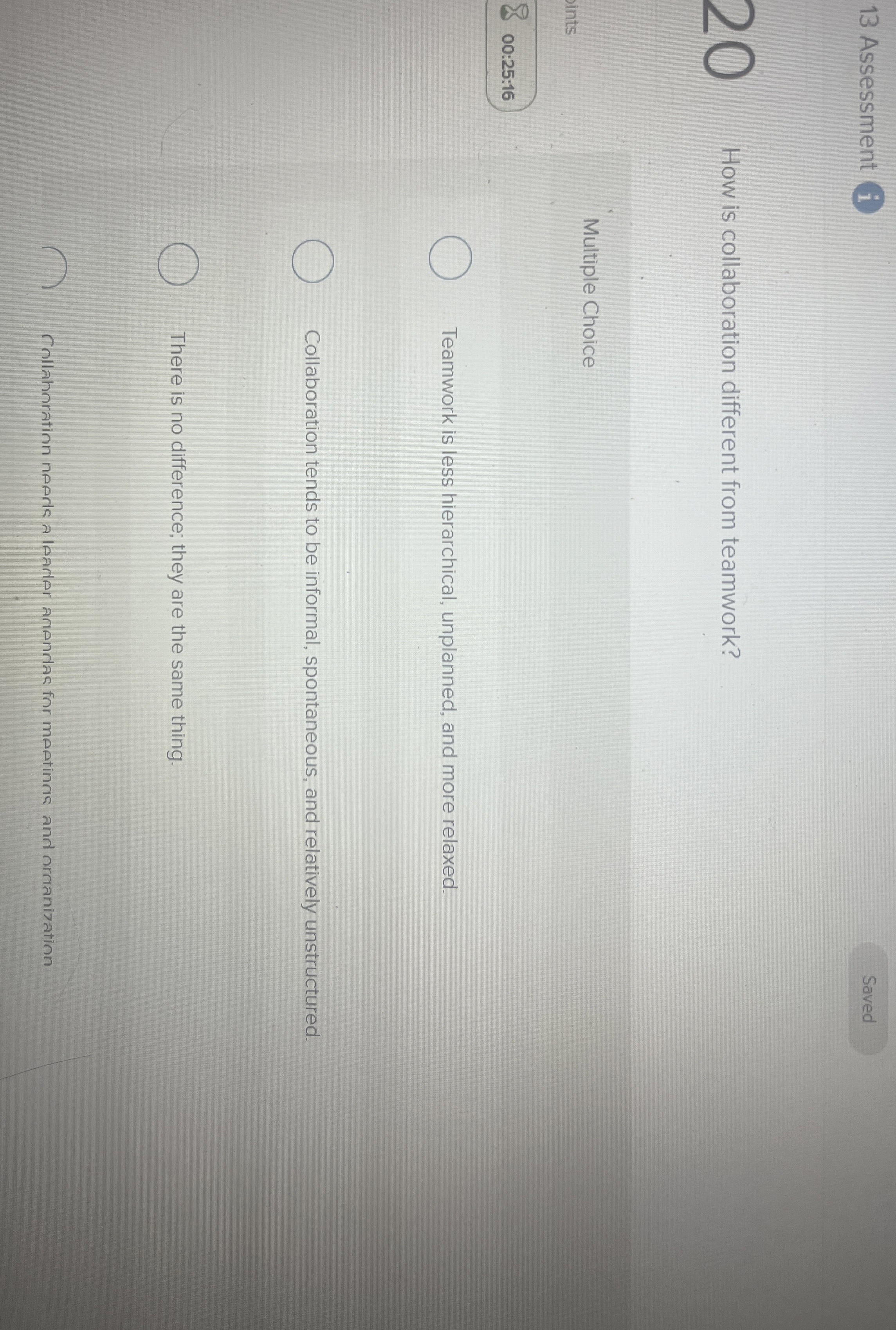  13 Assessment i 20 How is collaboration different from teamwork? Multiple