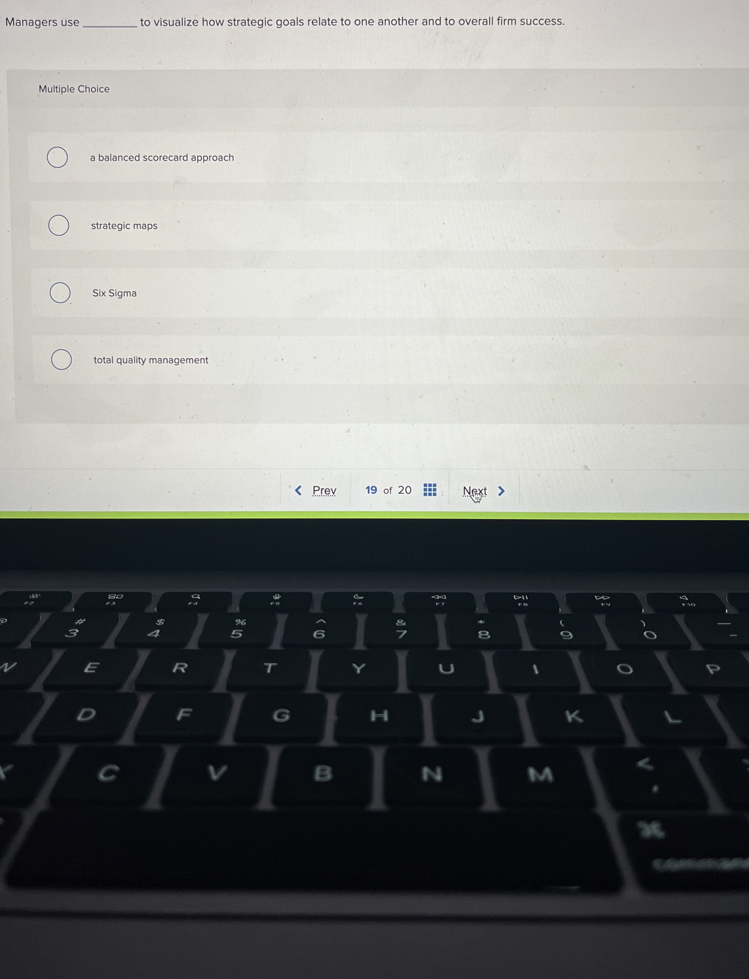  Managers use q, to visualize how strategic goals relate to one