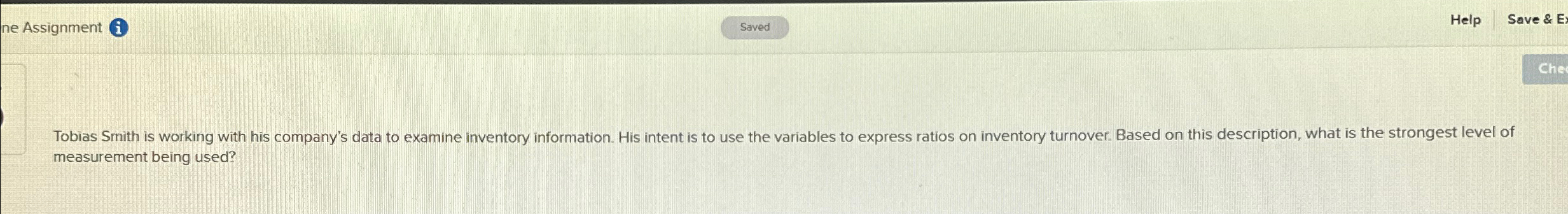  ne Assignment (i) Help Sove & E; Tobias Smith is working