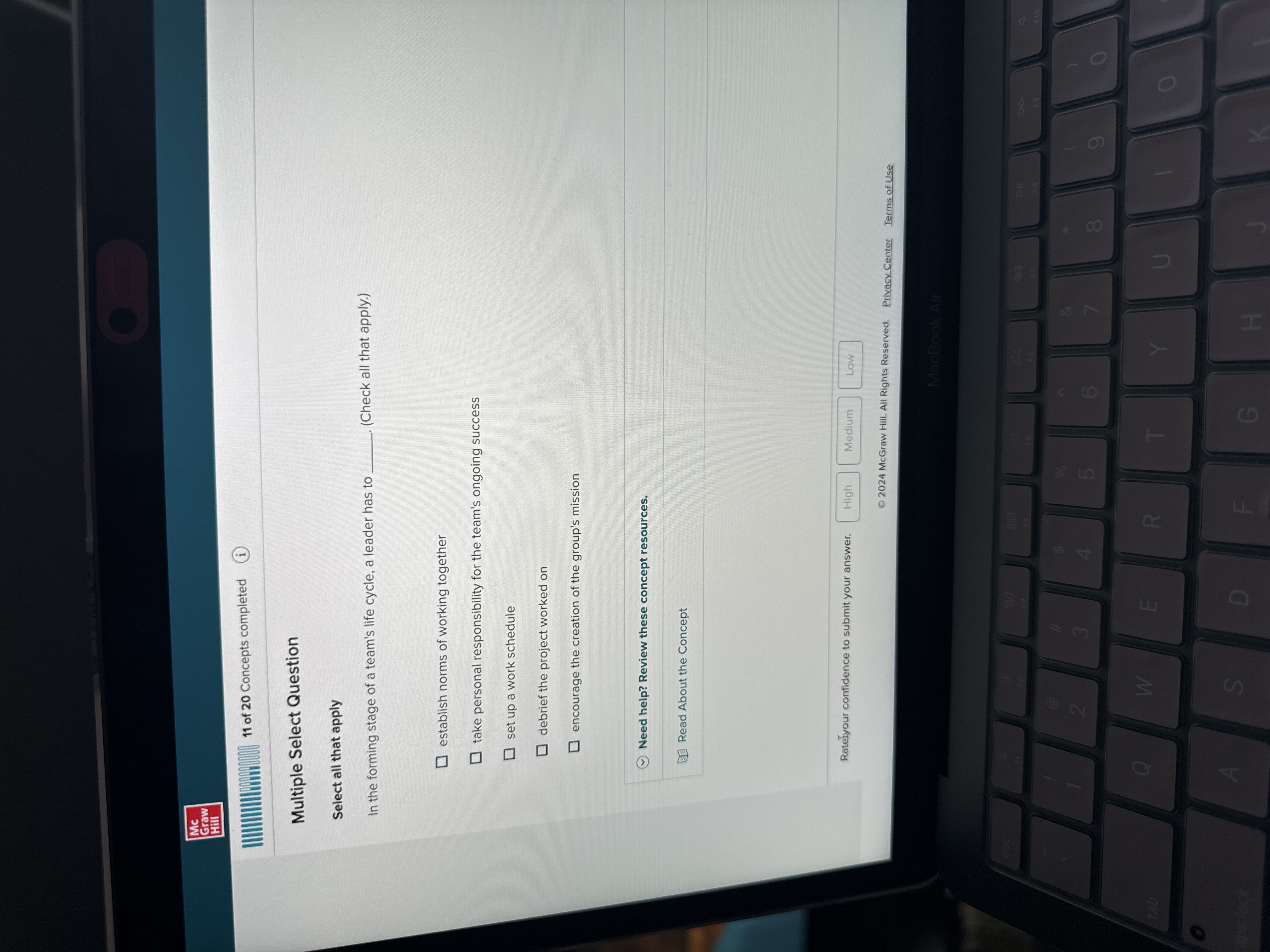  Multiple Select Question Select all that apply In the forming stage