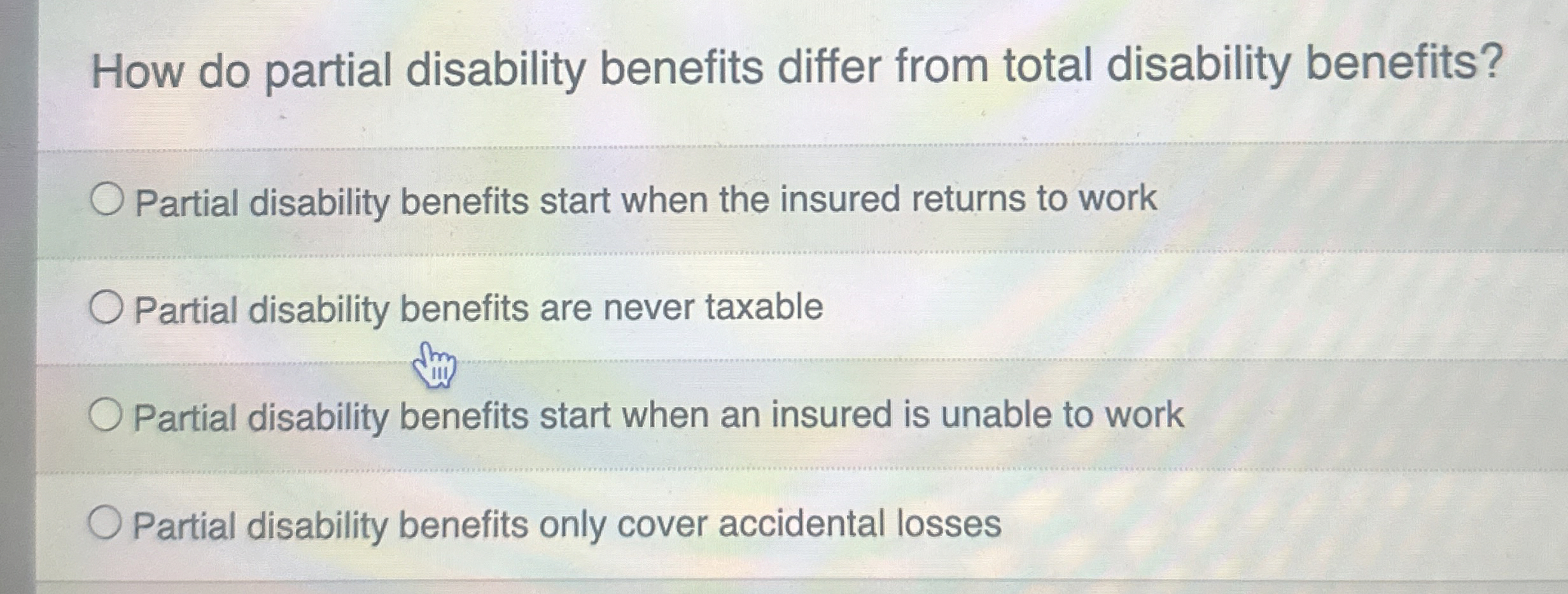  How do partial disability benefits differ from total disability benefits? Partial