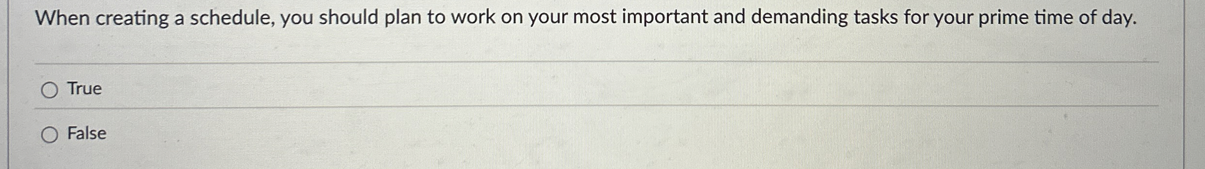  When creating a schedule, you should plan to work on your