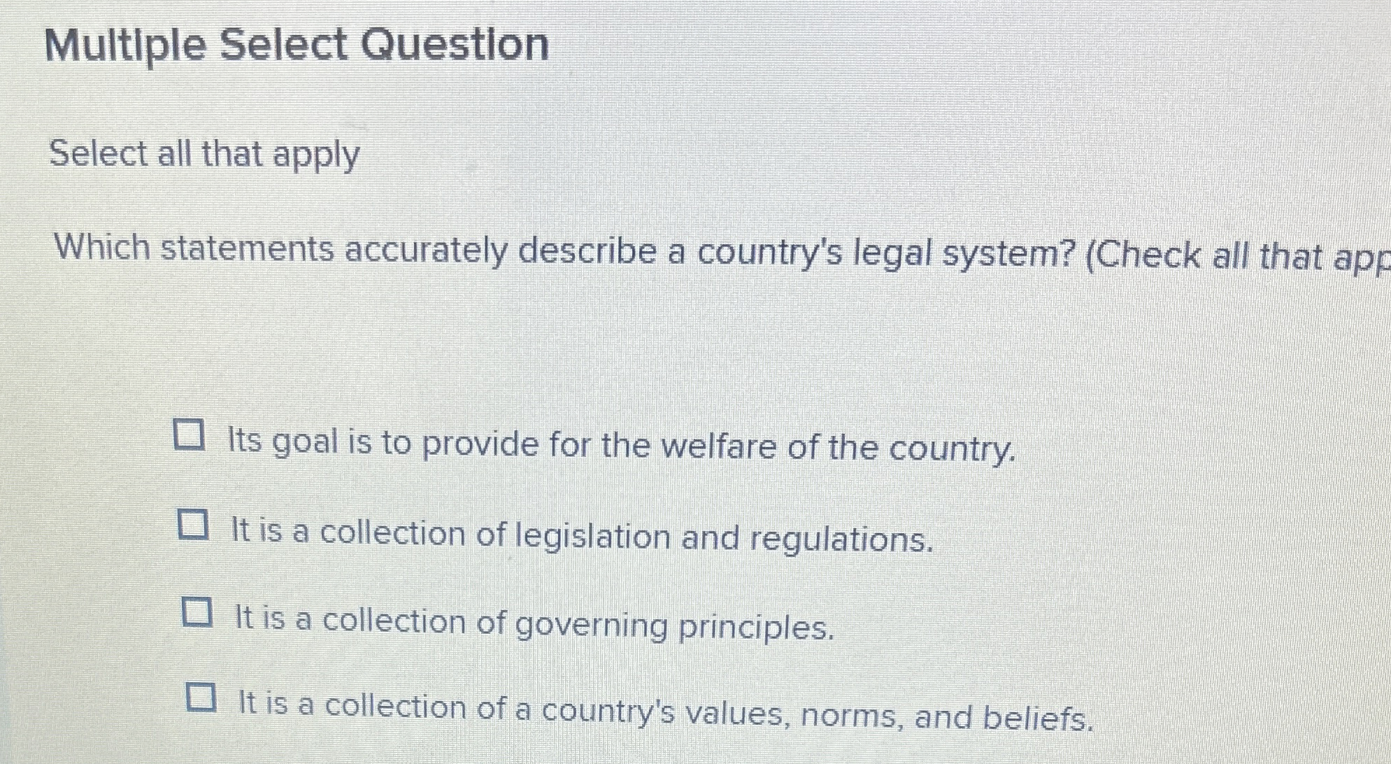  Multiple Select Question Select all that apply Which statements accurately describe