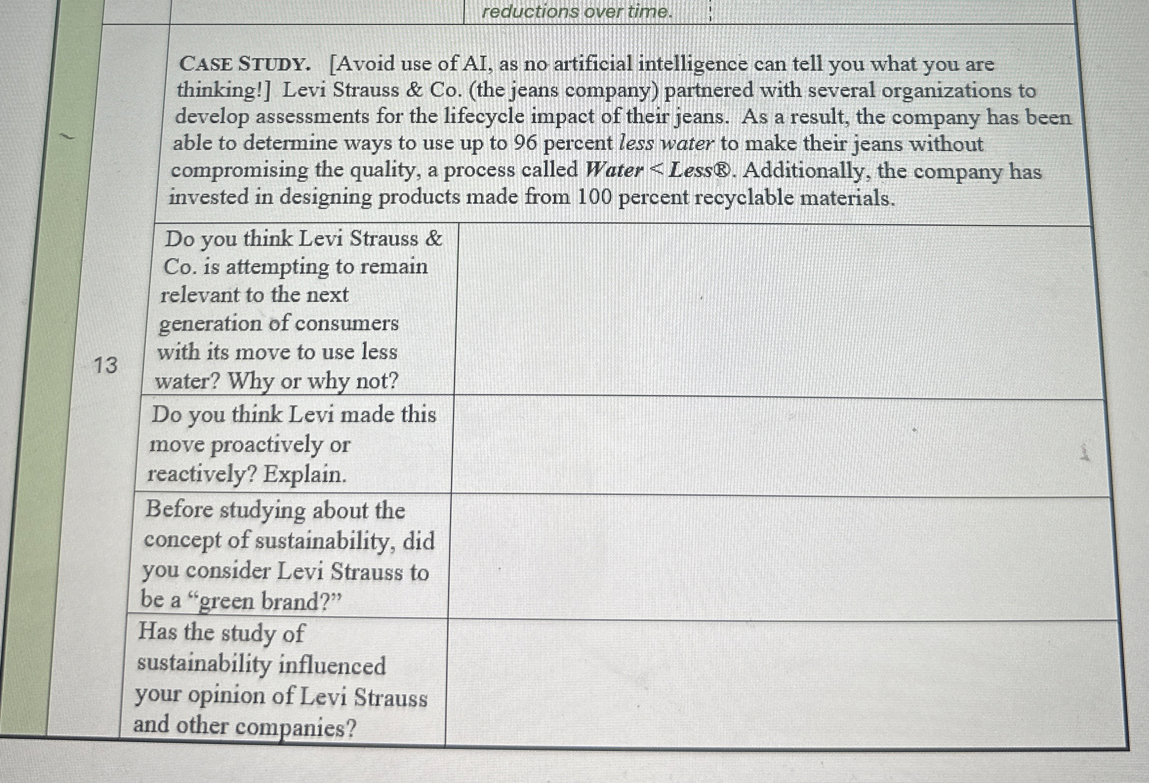  reductions over time. CASE STUDY. [Avoid use of AI, as no