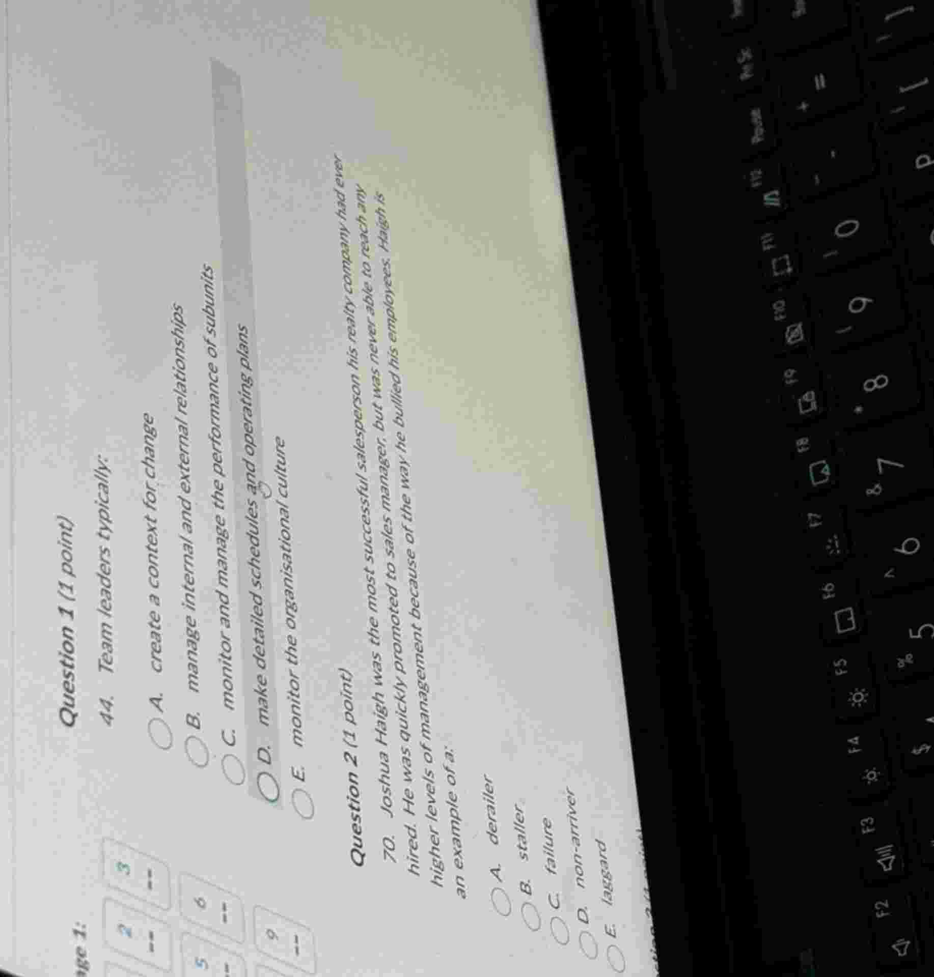  Question 2(1 point) 70. Joshua Haigh was the most successful salesperson