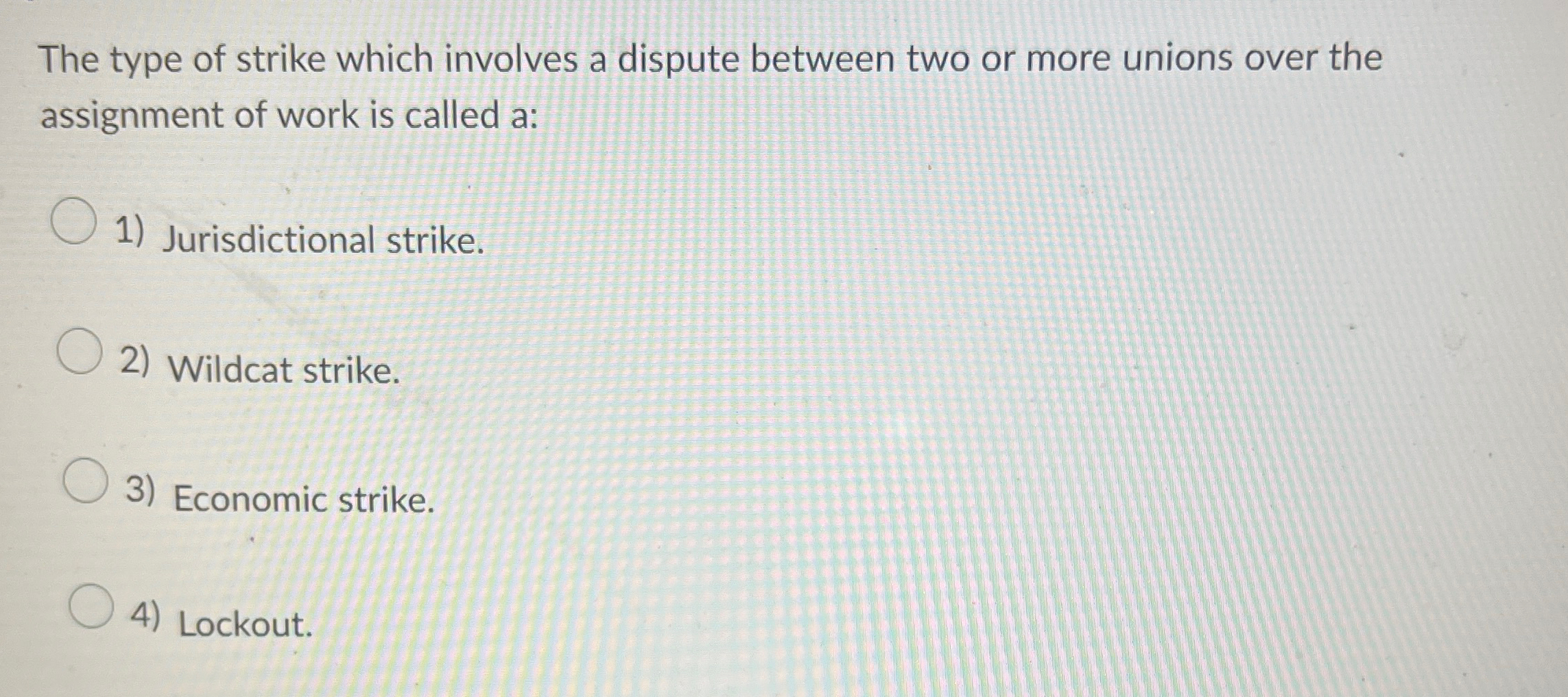  The type of strike which involves a dispute between two or