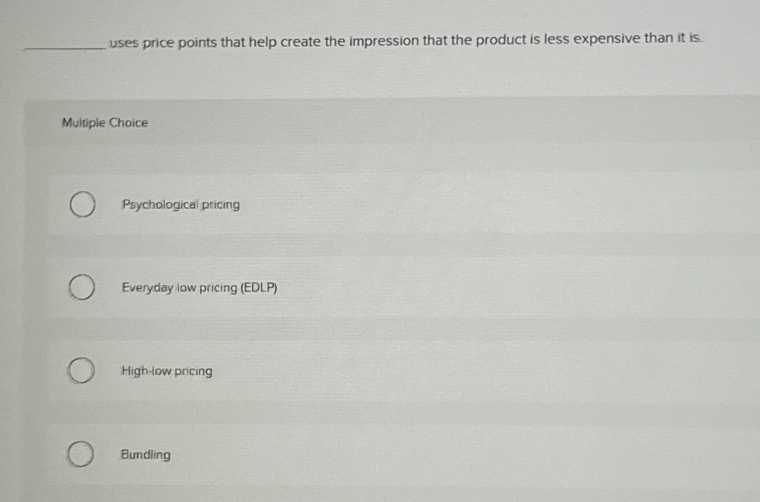  uses price points that help create the impression that the product