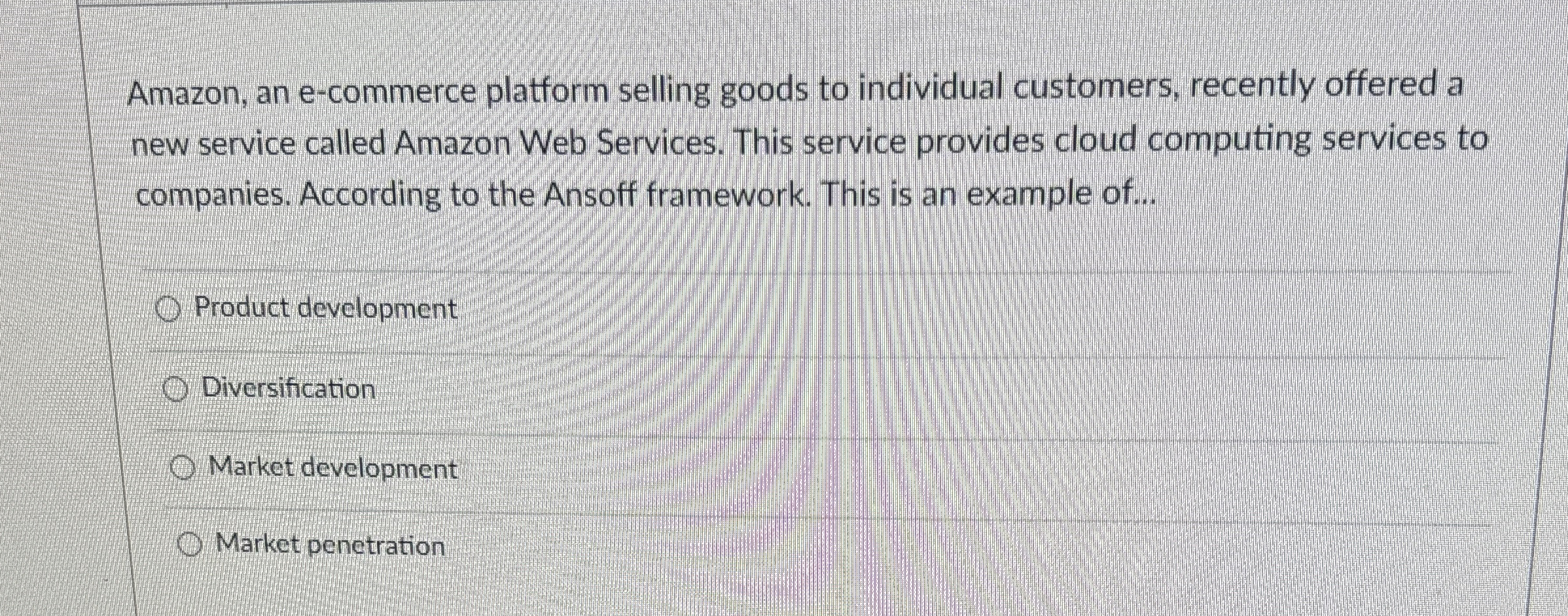  Amazon, an e-commerce platform selling goods to individual customers, recently offered