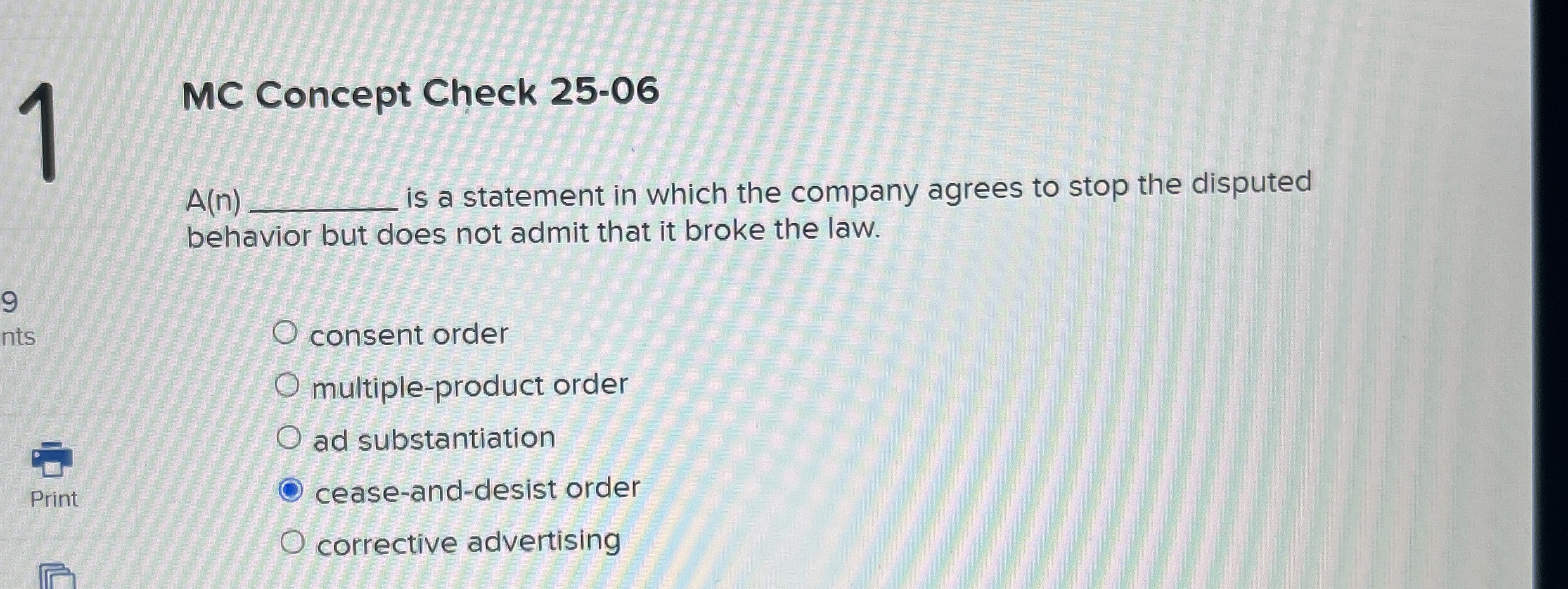  1 MC Concept Check 25-06 A(n) is a statement in which