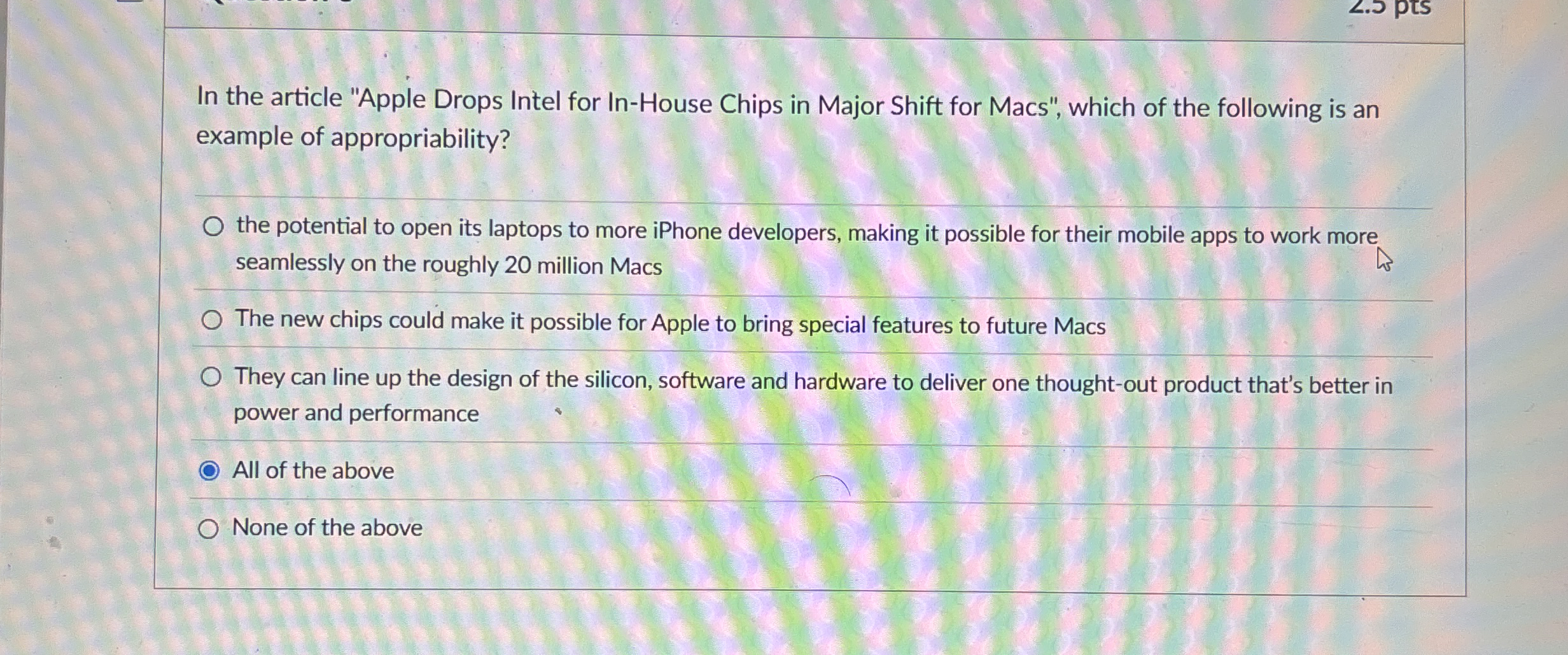  In the article "Apple Drops Intel for In-House Chips in Major