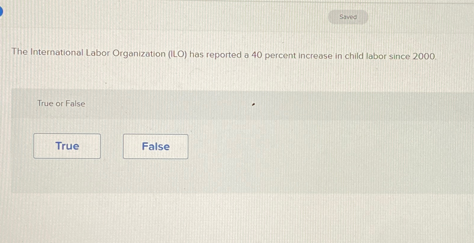  The International Labor Organization (ILO) has reported a 40 percent increase