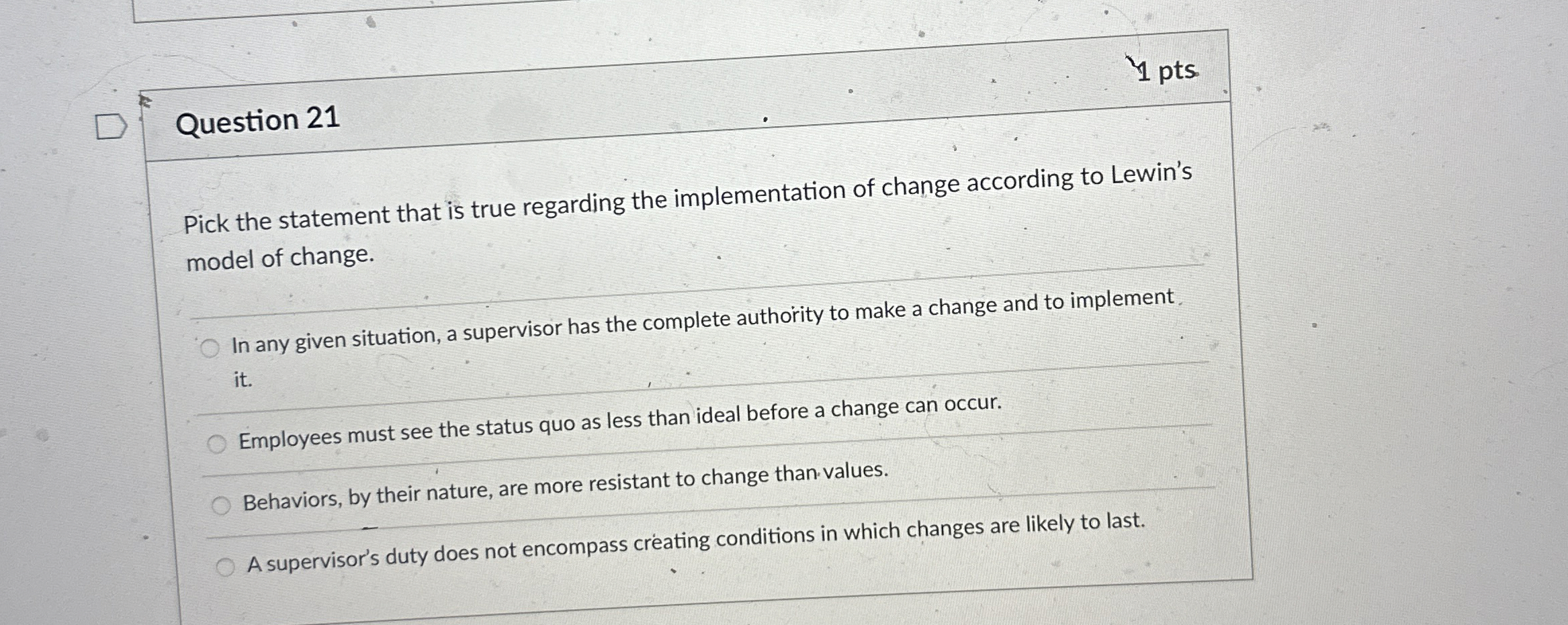  Question 21 Pick the statement that is true regarding the implementation