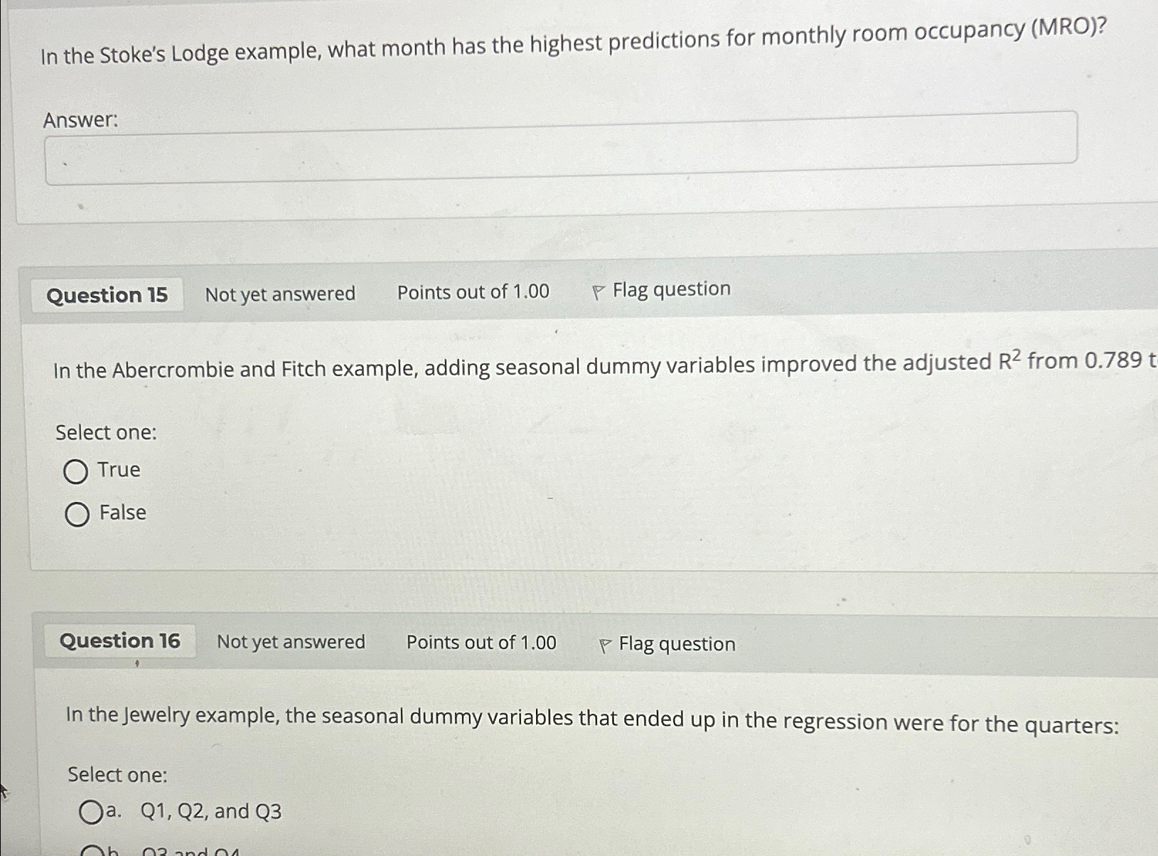 In the Stoke's Lodge example, what month has the highest predictions