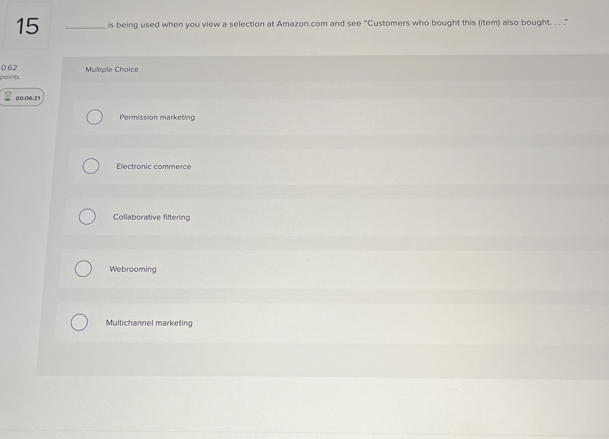  15 is being used when you view a selection at Amazon.com