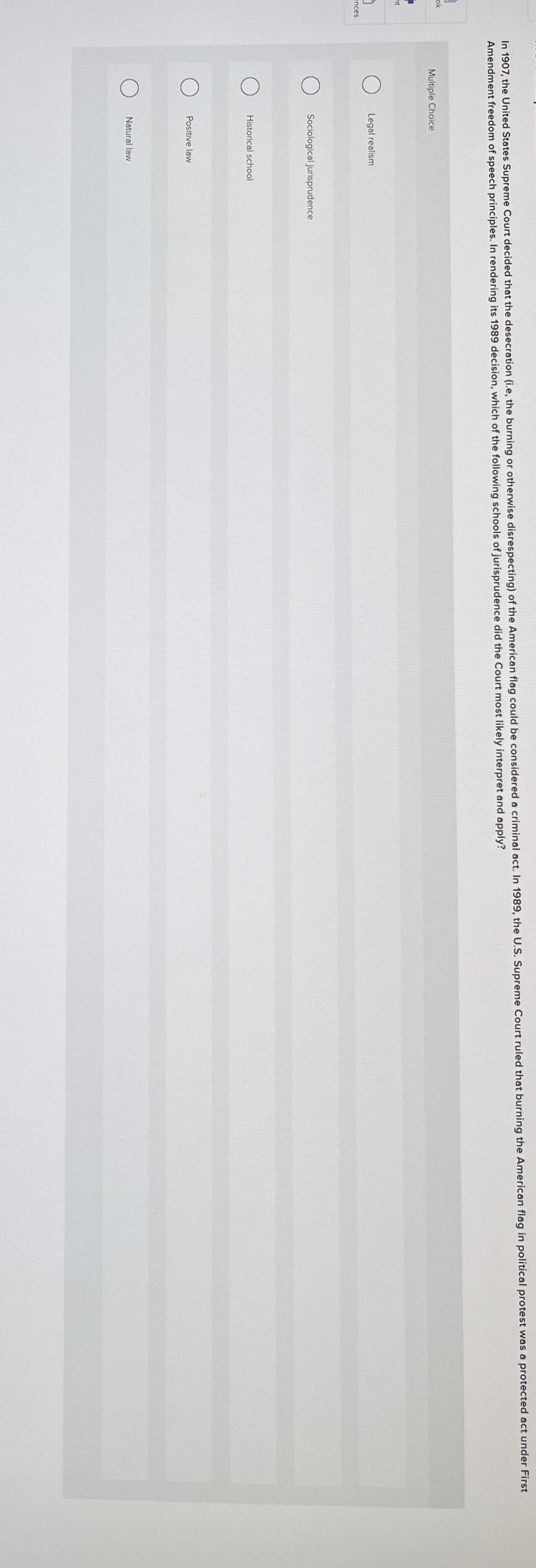  Amendment freedom of speech principles. In rendering its 1989 decision, which