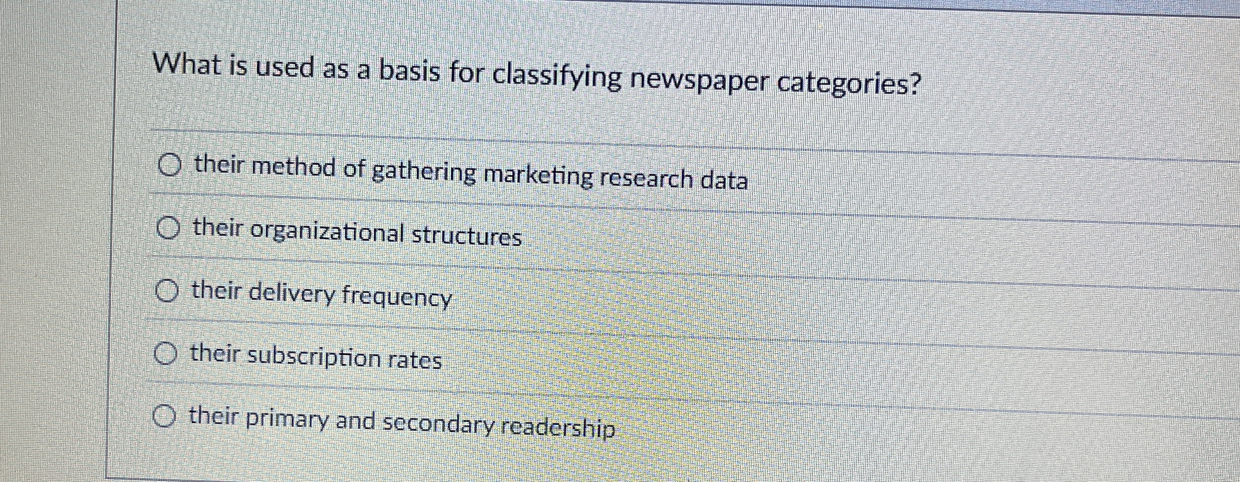  What is used as a basis for classifying newspaper categories? their