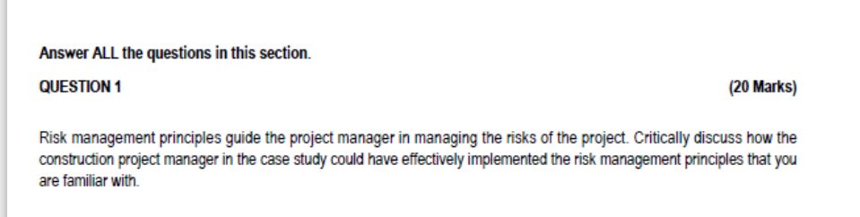  Answer ALL the questions in this section. QUESTION 1 (20 Marks)