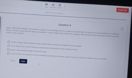  00:33:52 hour "Mrites scoands Question 4 action in this scenarla? japans