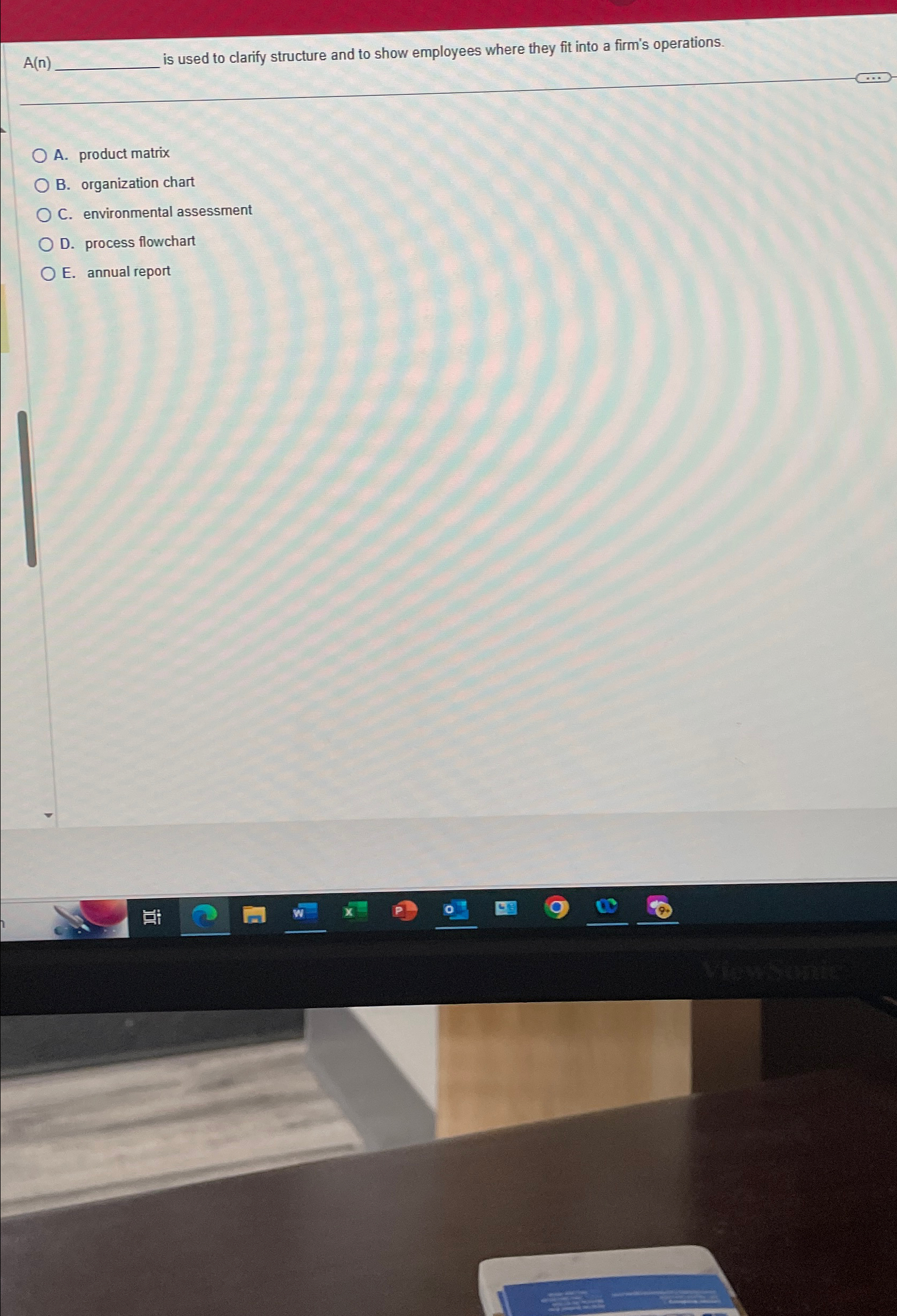  A(n) q, is used to clarify structure and to show employees