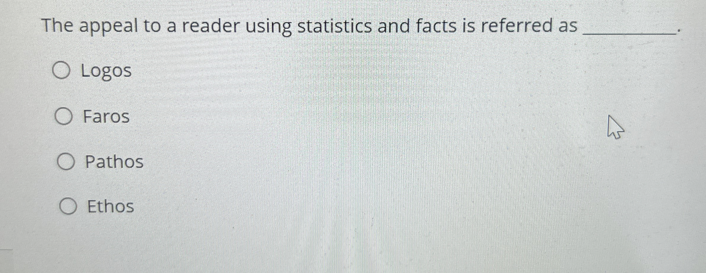  The appeal to a reader using statistics and facts is referred
