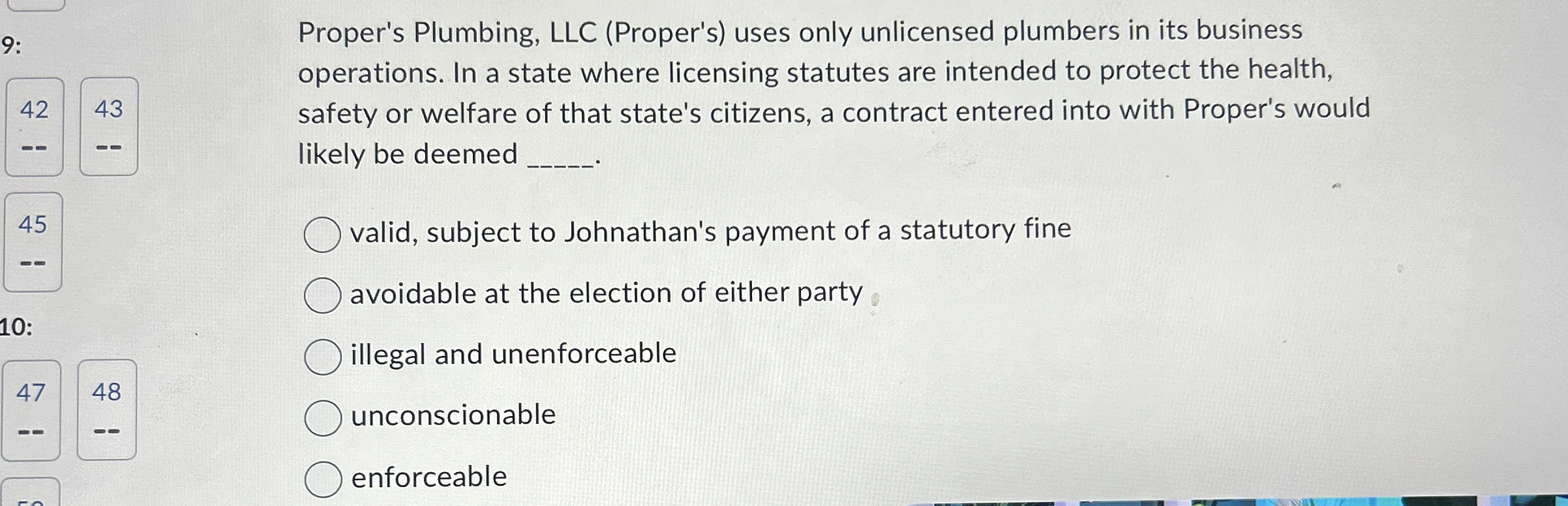  Proper's Plumbing, LLC (Proper's) uses only unlicensed plumbers in its business