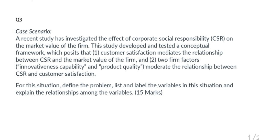  Q3 Case Scenario: A recent study has investigated the effect of