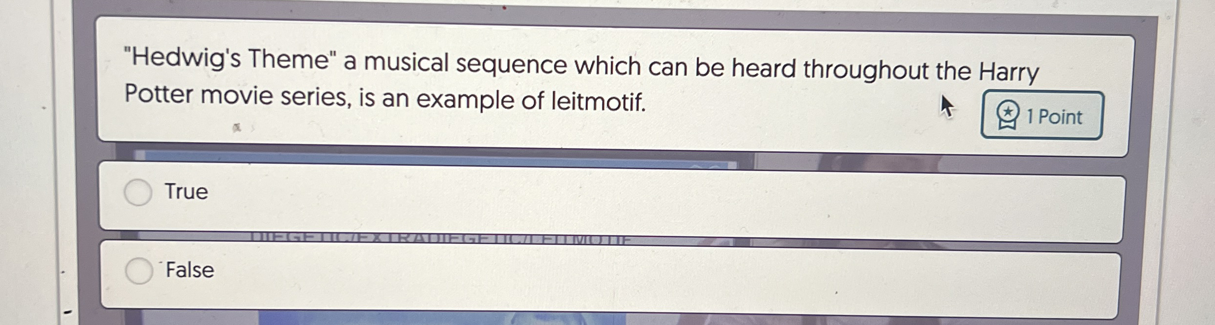  "Hedwig's Theme" a musical sequence which can be heard throughout the